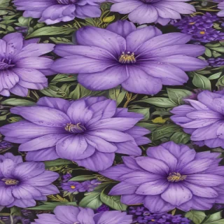 purple flowers drawing