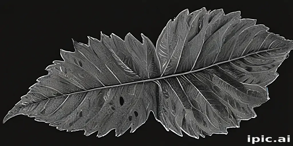 black and white clipart leaf