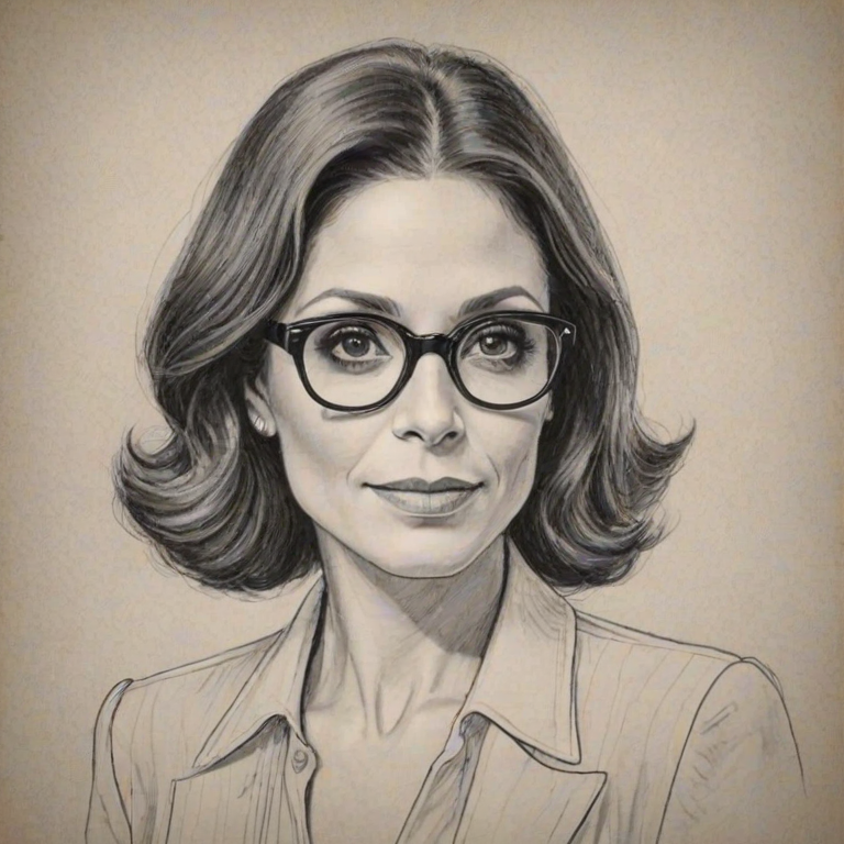 Ravishing Bethenny Frankel, pencil sketch, portrait of Splendid woman 1937s in glasses, hair style beatnik, outline, clear lines, fine lines, 8k