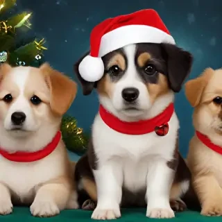 christmas dogs wallpaper