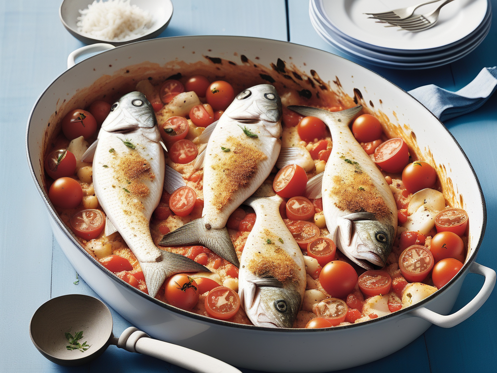 coconut fish and tomato bake