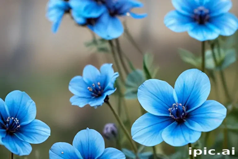 transparent blue flowers