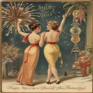 vintage new years images
