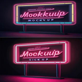 neon sign mockup