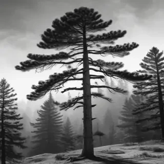 black and white pine tree clip art