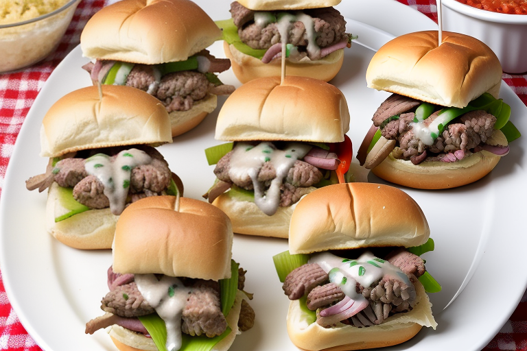philly cheesesteak sliders with ground beef
