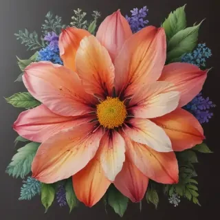 drawings of flowers in color