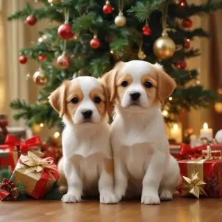cute christmas dogs