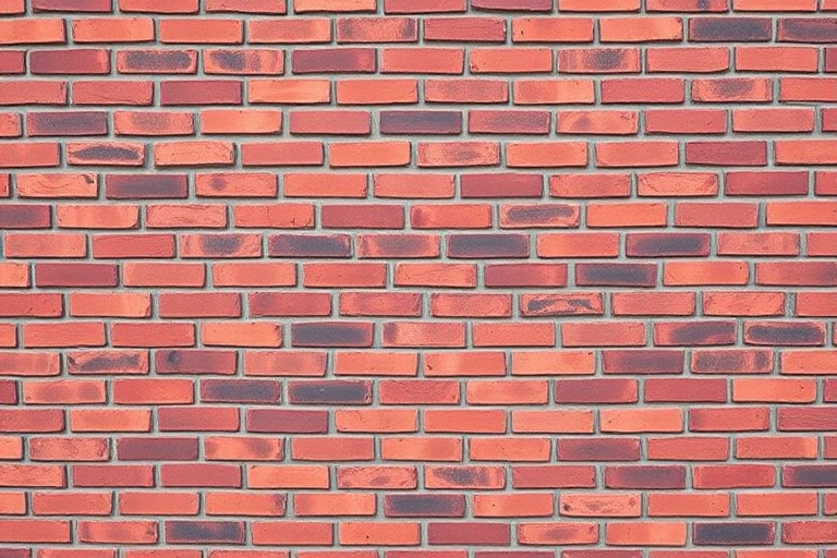 Create a detailed image of a red brick wall with a focus on texture and color, using a Canon EOS 5D Mark IV, aperture f/8, ISO 200, shutter speed 1/125 sec, viewed straight on with a natural light setting.