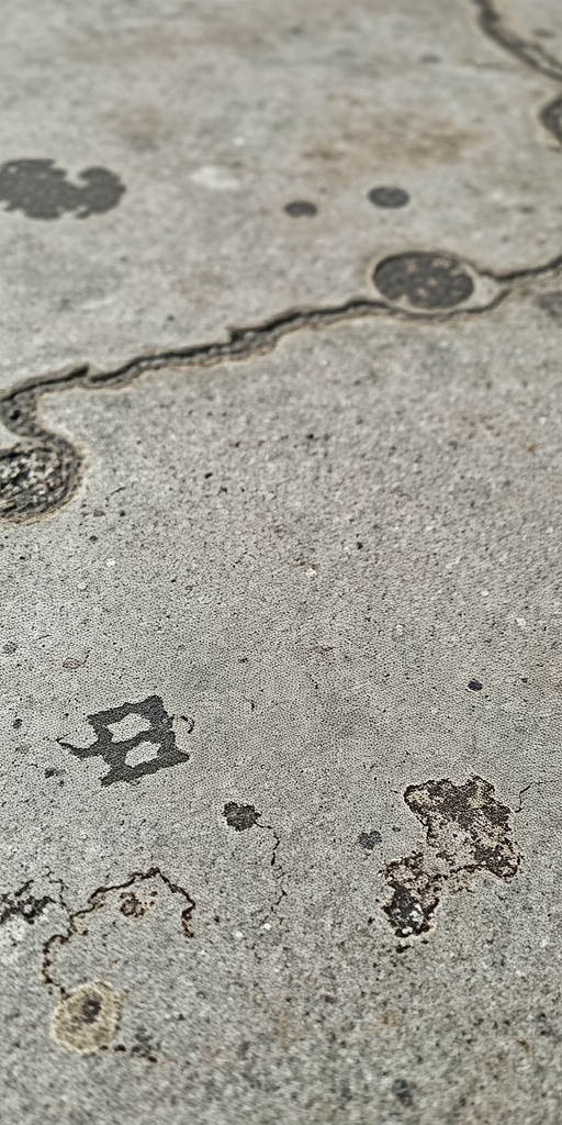 Capture a high-resolution texture image of a weathered concrete surface, using a DSLR camera with a 50mm lens, aperture set to f/8, ISO 100, and a focused depth of field from a slight angle to highlight imperfections and variations in color and texture.