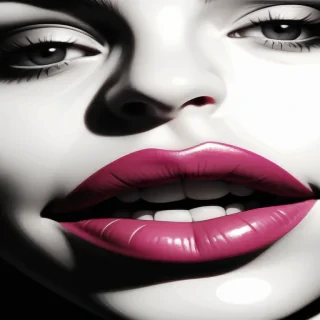 lips black and white clipart