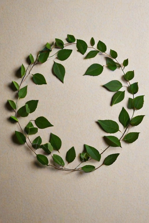 circle with leaves