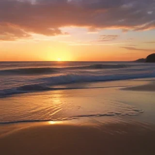 sun set on beach