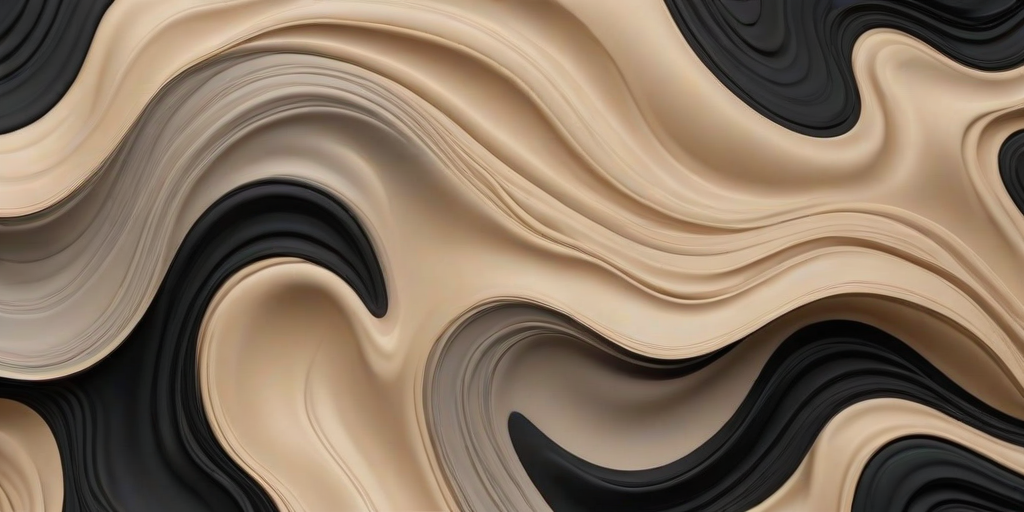 create an abstract background featuring fluid, wavy shapes in muted tones of beige, gray, and black with a textured appearance.