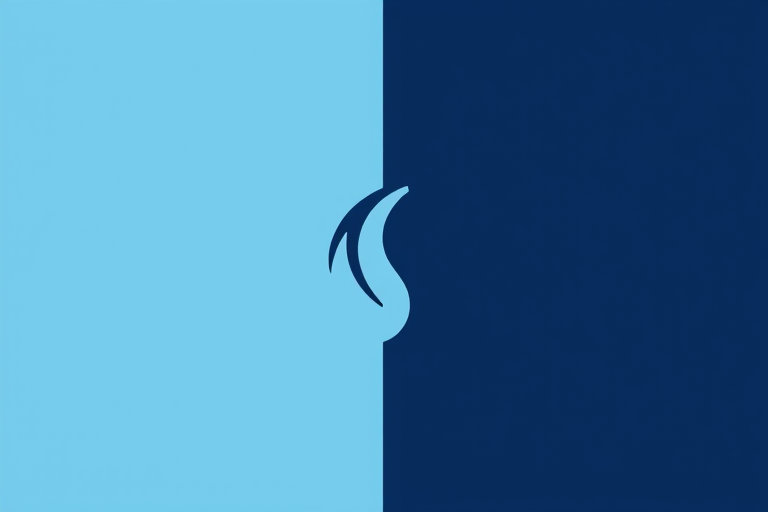 create a minimalist logo featuring a stylized hair follicle on a split background of light blue and dark blue, use a high-resolution digital art style, camera settings at f/8 aperture, ISO 100, 1/125s shutter speed, shot from a straight-on view using a digital camera type.