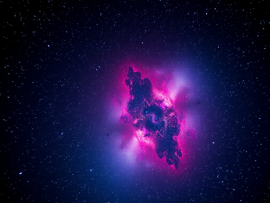 space view with vibrant nebulae, stars, and a rich color palette of purples and blues, DSLR camera, 18mm lens, f/2.8 aperture, ISO 400, long exposure 15 seconds, astrophotography style