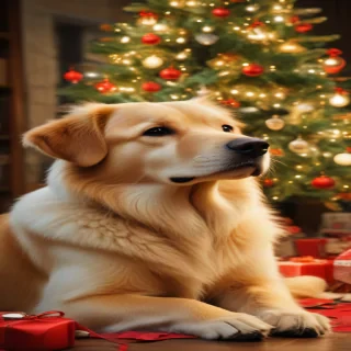 wallpaper christmas dog