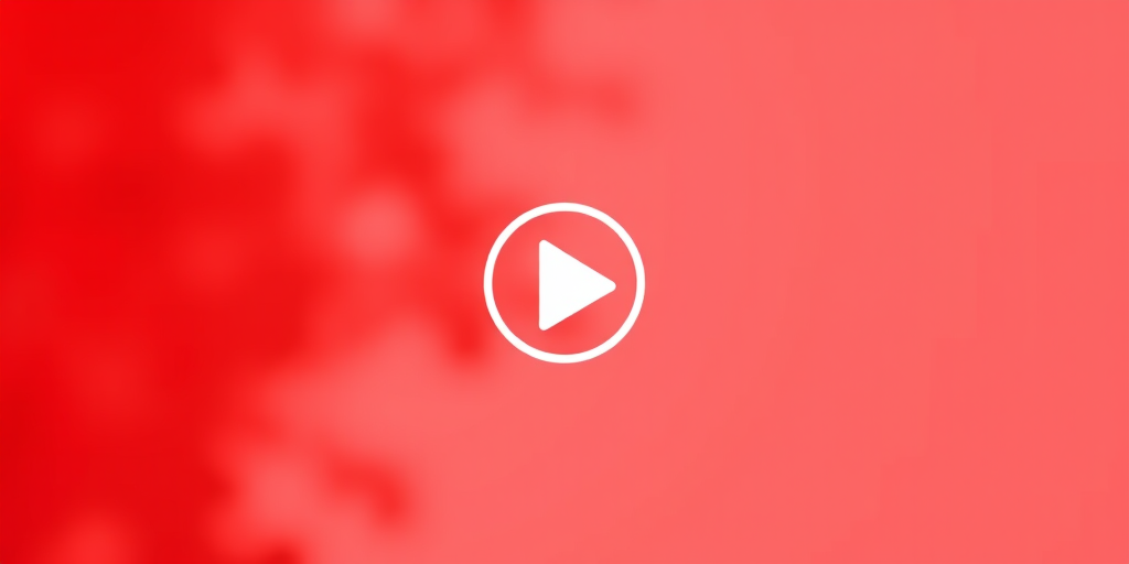 Create a high-resolution image of a circle with a red background and a white play button in the center, using a Canon EOS R5 camera, 50mm lens, f/1.8 aperture, ISO 100, natural lighting.