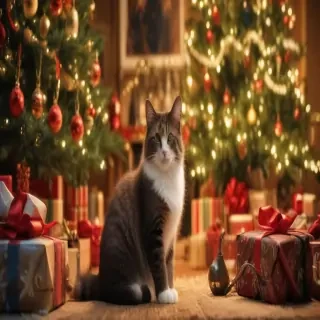 christmas cat background