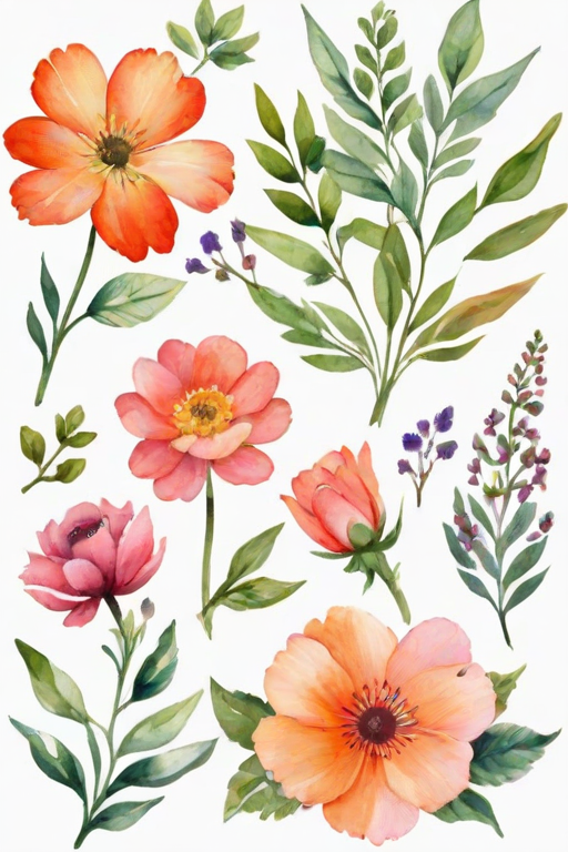 clipart watercolor flowers