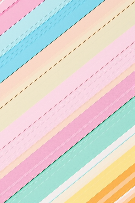 create a vibrant diagonal stripe pattern with pastel colors of pink, blue, yellow, and green, captured using a Canon EOS R5 with a 50mm f/1.8 lens at f/4, ISO 100, 1/60 shutter speed, overhead view, digital photography style, high resolution