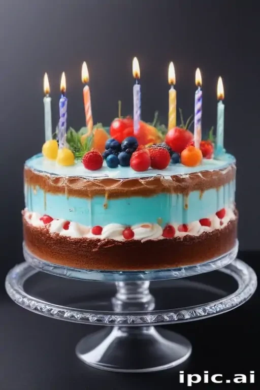 transparent birthday cake