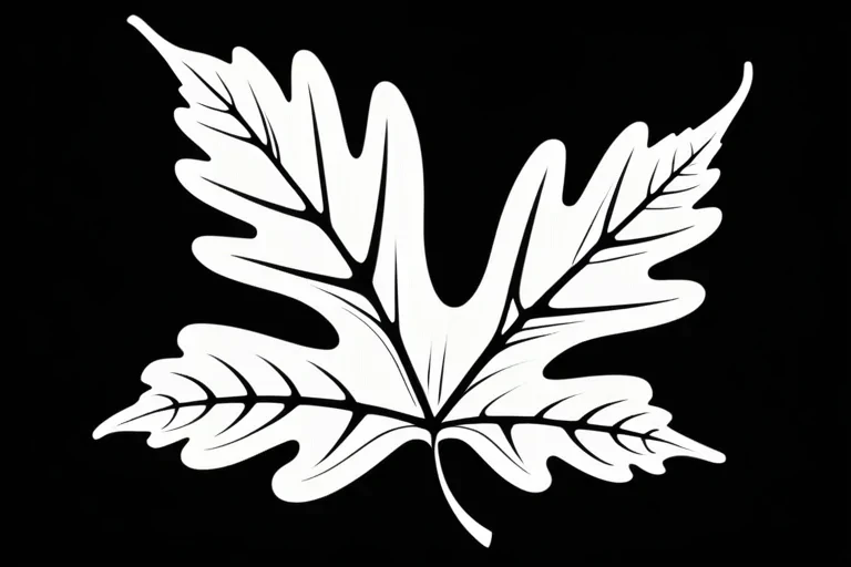 clipart of leaf black and white