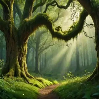 beautiful magical forest background