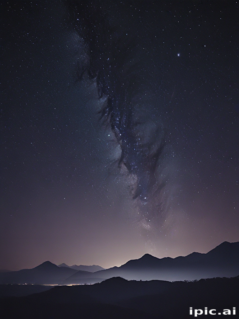 Majestic Night Sky Filled with Stars Over Serene Mountain Landscape