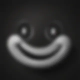 white smiley face black background