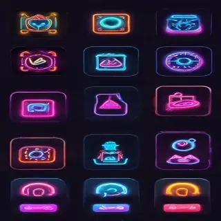 neon app icons