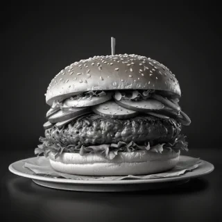 burger clipart black and white