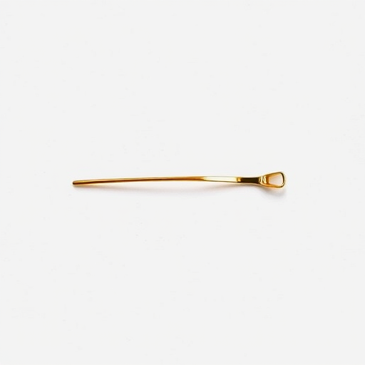 create a high-resolution image of a hairpin lying flat on a plain white background, shot with a 50mm lens at f/2.8 aperture, 1/125s shutter speed, using a DSLR camera with natural lighting for enhanced detail and clarity