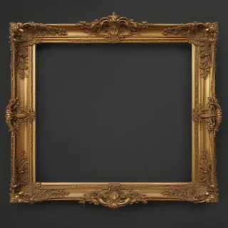 rectangle golden frame png