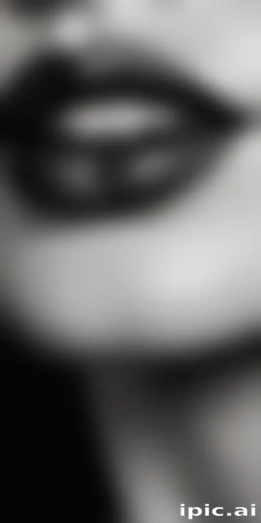 lips black and white clipart