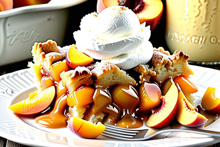 peach cobbler with canned peaches and cake mix