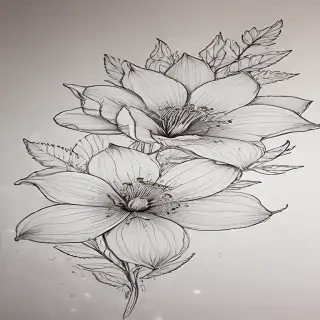 line work flowers