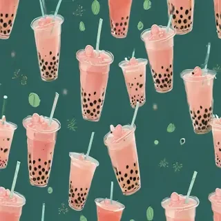 aesthetic boba tea background