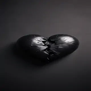 black broken heart