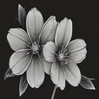 simple flower line art