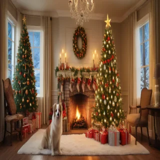 christmas dog background