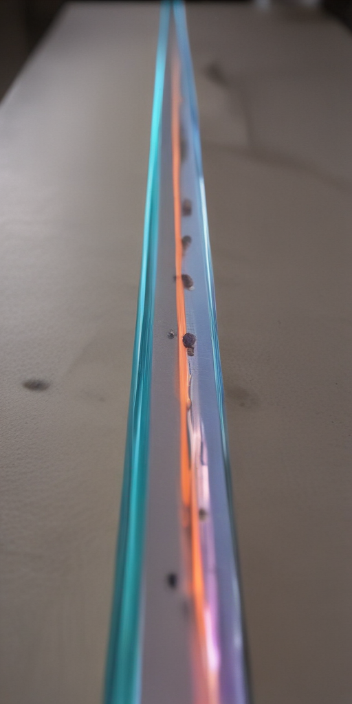 Colorful Light Reflections on a Sleek Transparent Surface with Unique ...