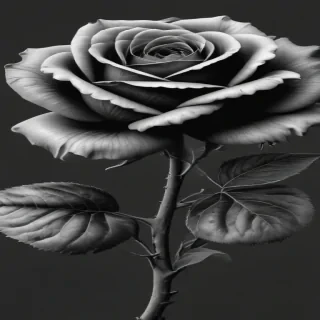 black and white rose clip art