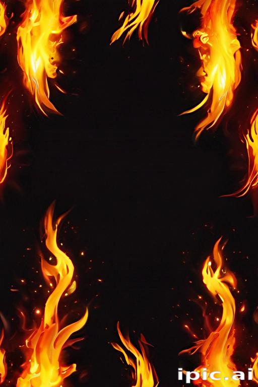 Dynamic and Fiery Flames Dancing Against a Dark Background for Visual ...