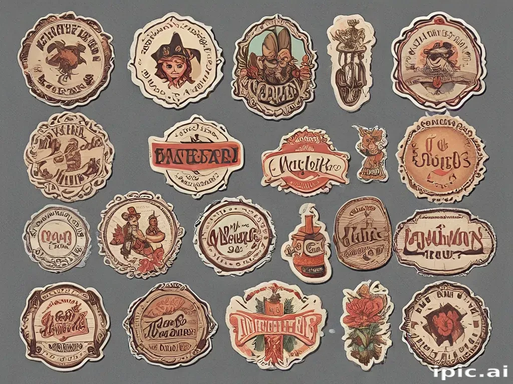 vintage stickers png