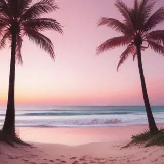 pastel pink beach wallpaper