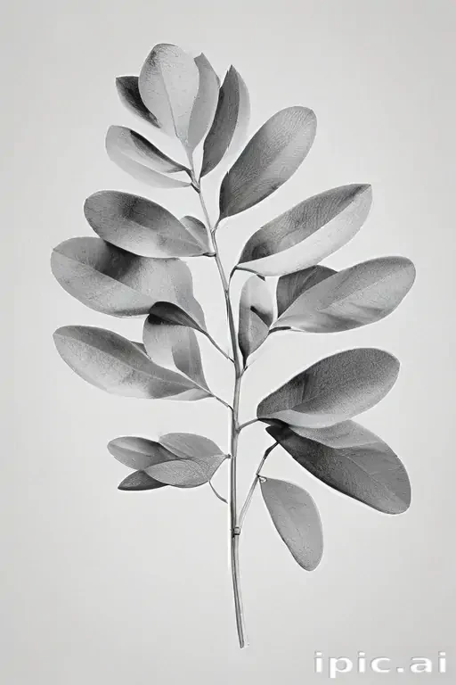 eucalyptus clipart black and white