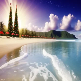 beach christmas wallpaper
