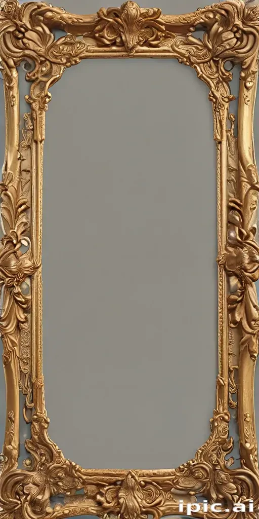 rectangle golden frame png