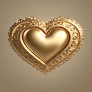 gold heart png